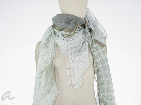 AHMADDY Quadrato Seide Baumwolle grau beige